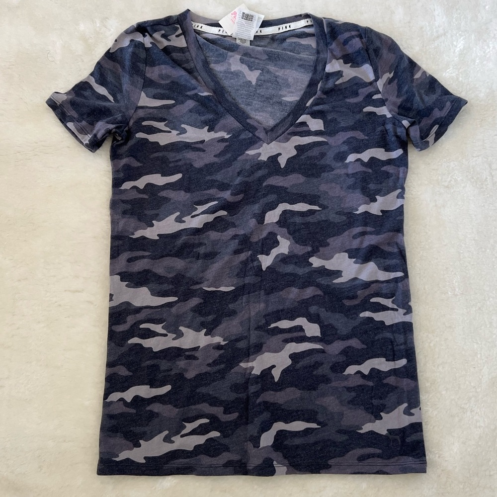 Pink VS Army Print Sleepwear Top